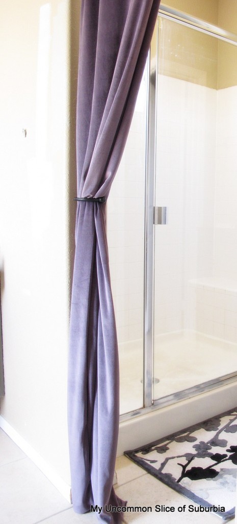 Grey Ruffle Shower Curtain 
