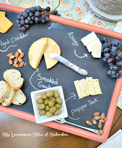 DIY Chalkboard Tray