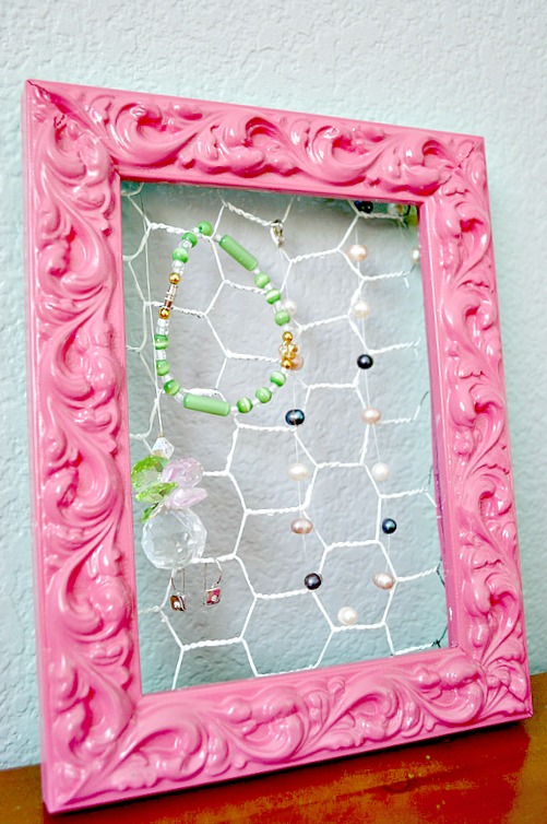 How to Make a DIY Jewelry Display out of Cheap Thrift Store Frames
