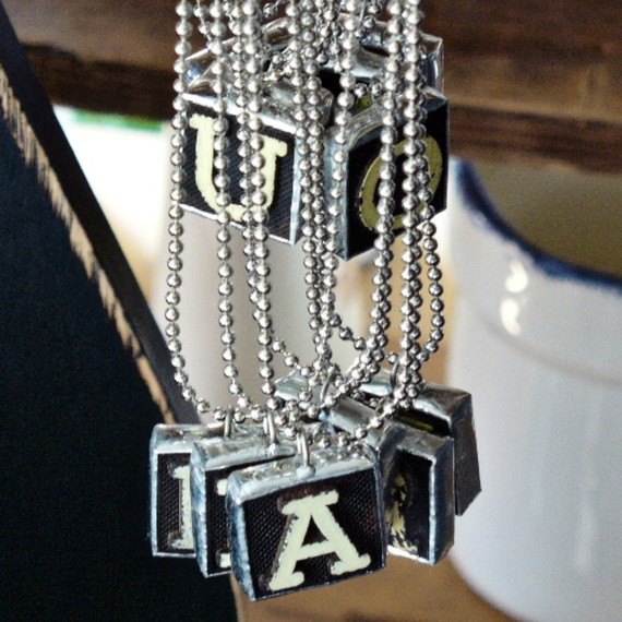 vintage letter necklace