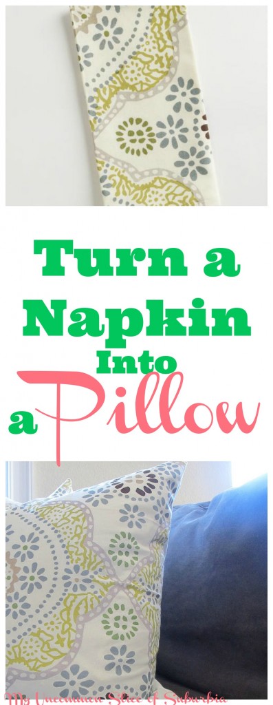 Step by step tutorial on how to turn a napkin into a pillow.