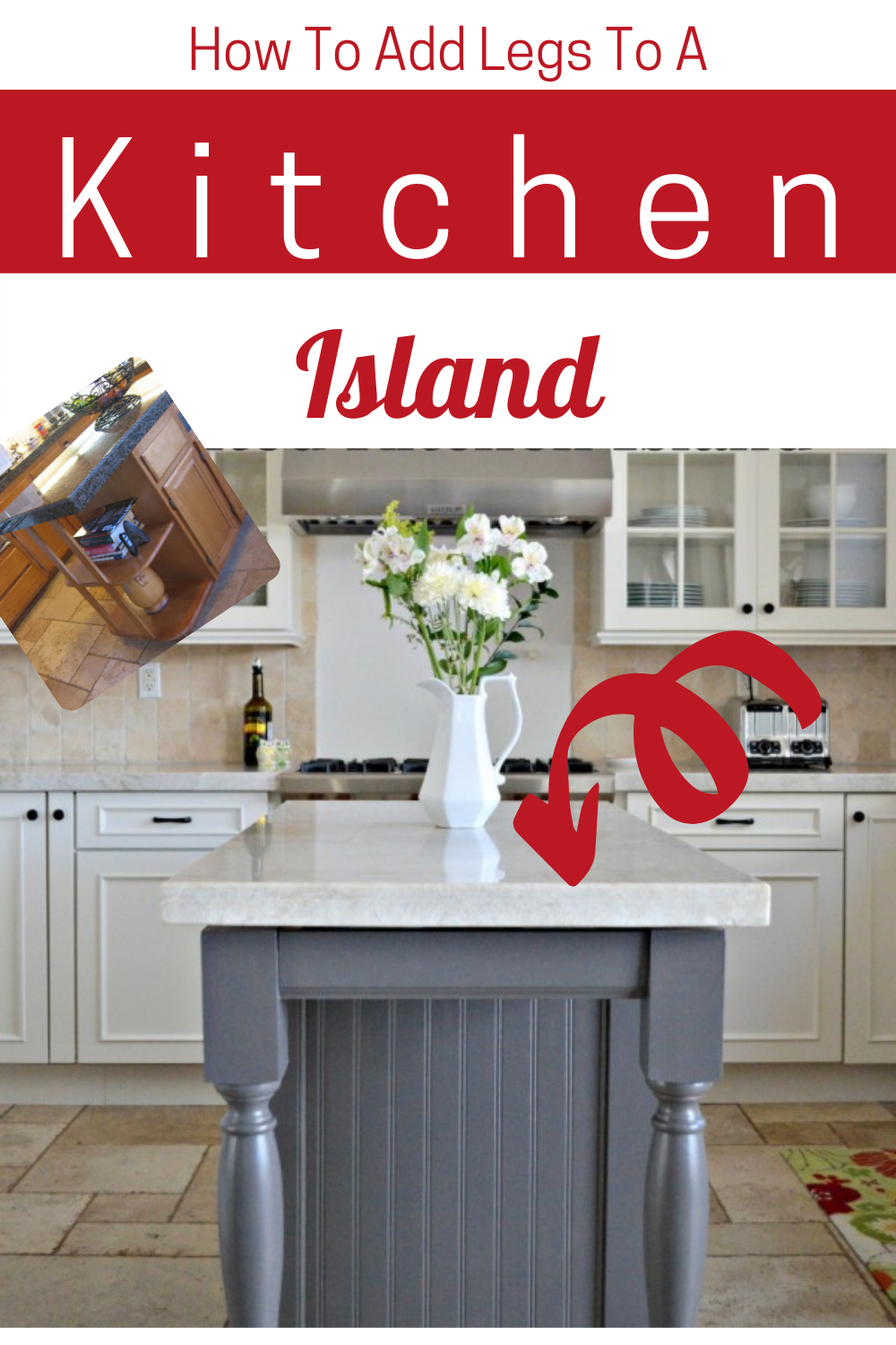 How To Add Legs Your Kitchen Island, Countertop Support Legs