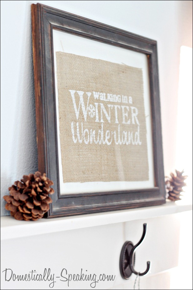 Walking in a Winter Wonderland Painted Burlap Sign