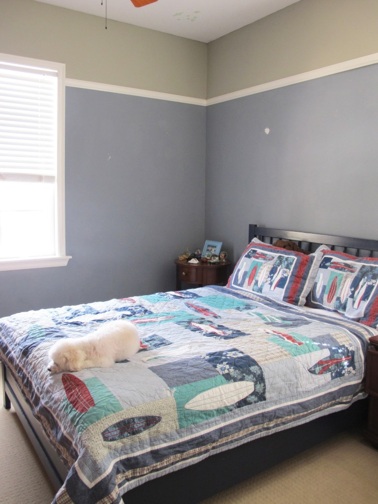 Orange and grey bedroom makeover