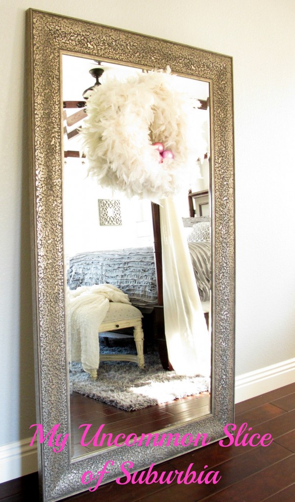 Pink and White Master Bedroom decorated for Christma