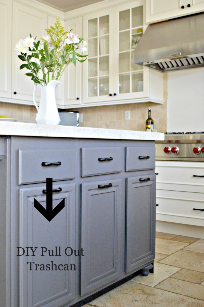 Kitchen Island DIY Pull Out Trashcan