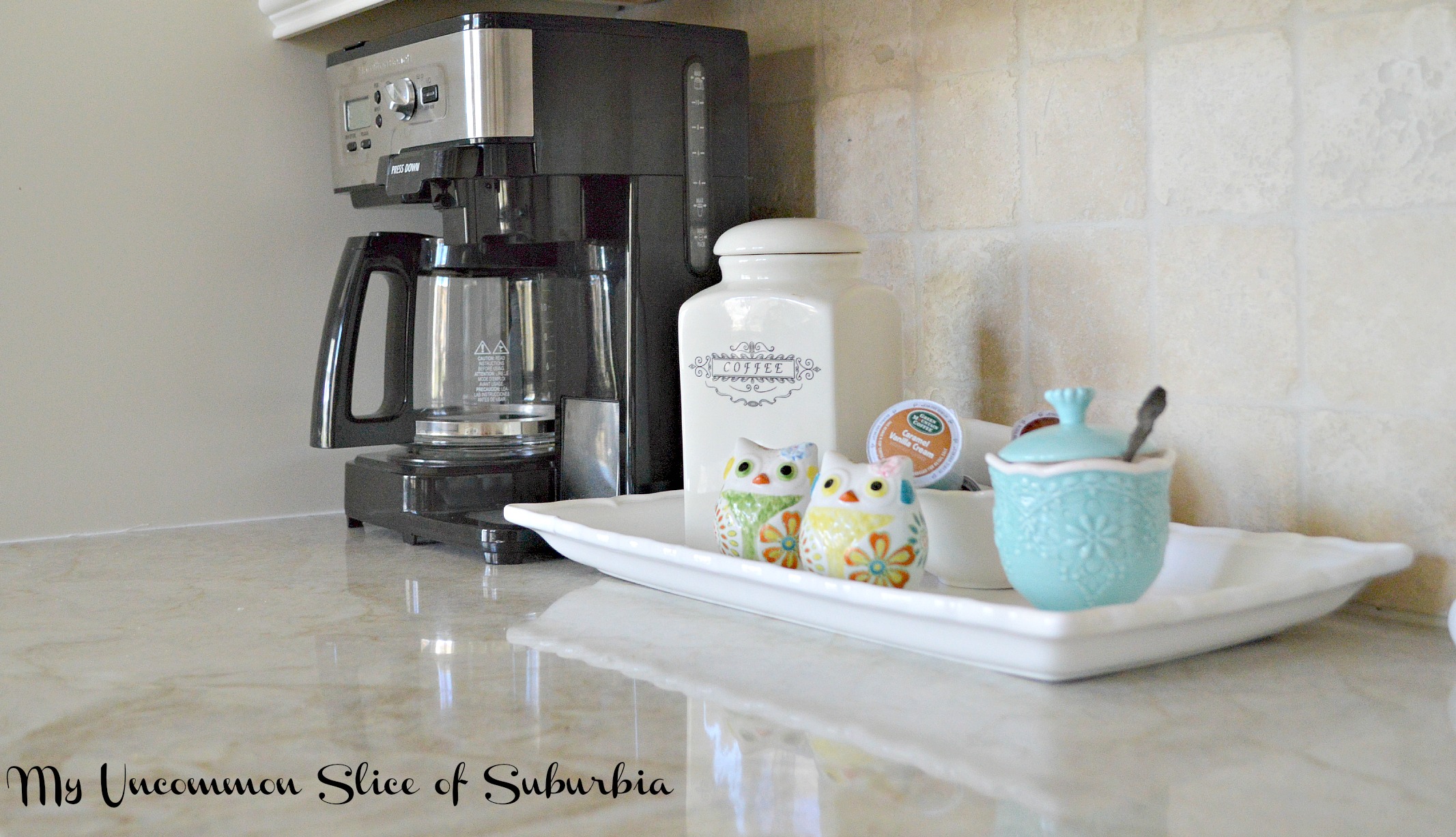 coffee bar on the kitchen counter