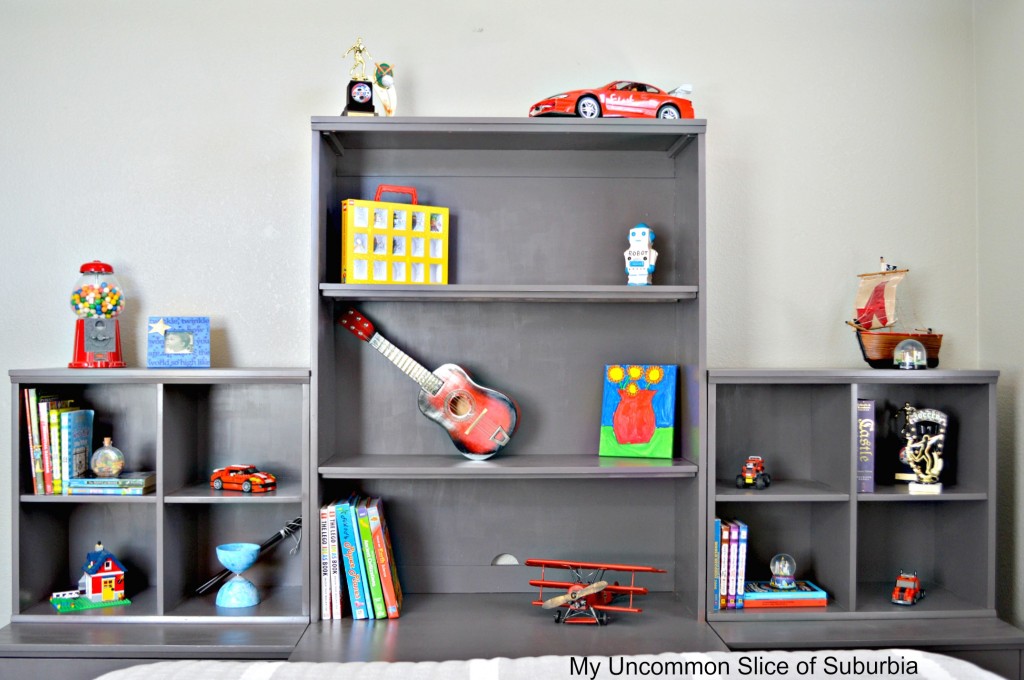 Bookshelves painted