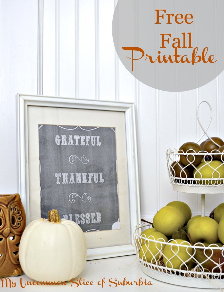 Free Fall Printable Greatful Thankful Blessed