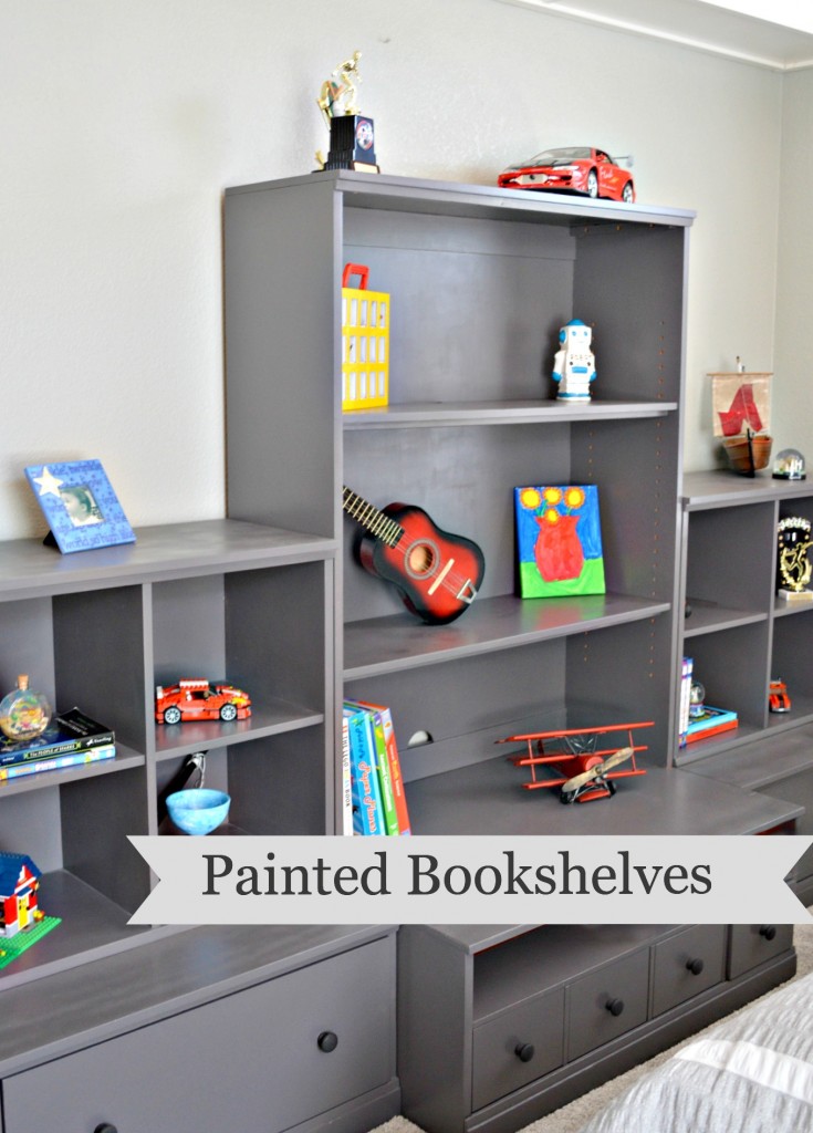 Painted bookshelves
