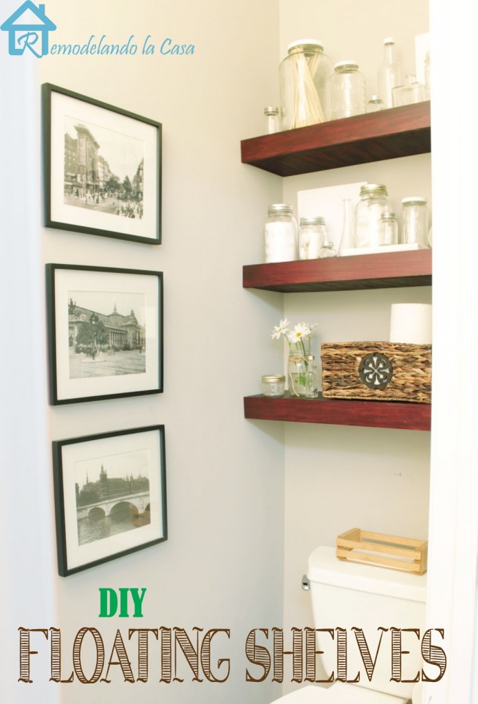 DIY floating shelves