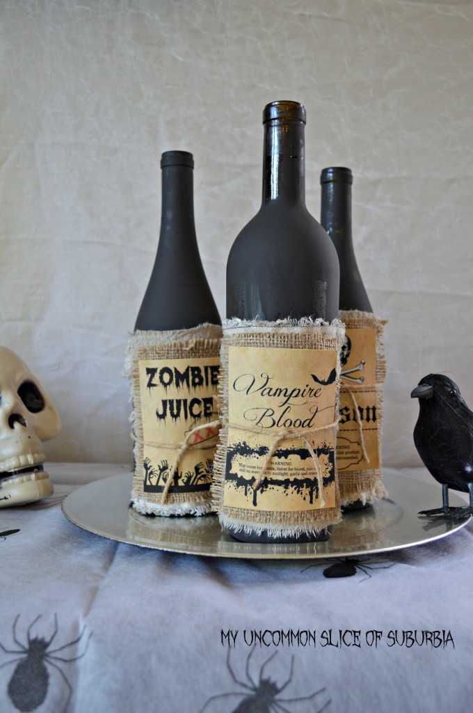 make these potion bottles out of wine bottles, great tutorial