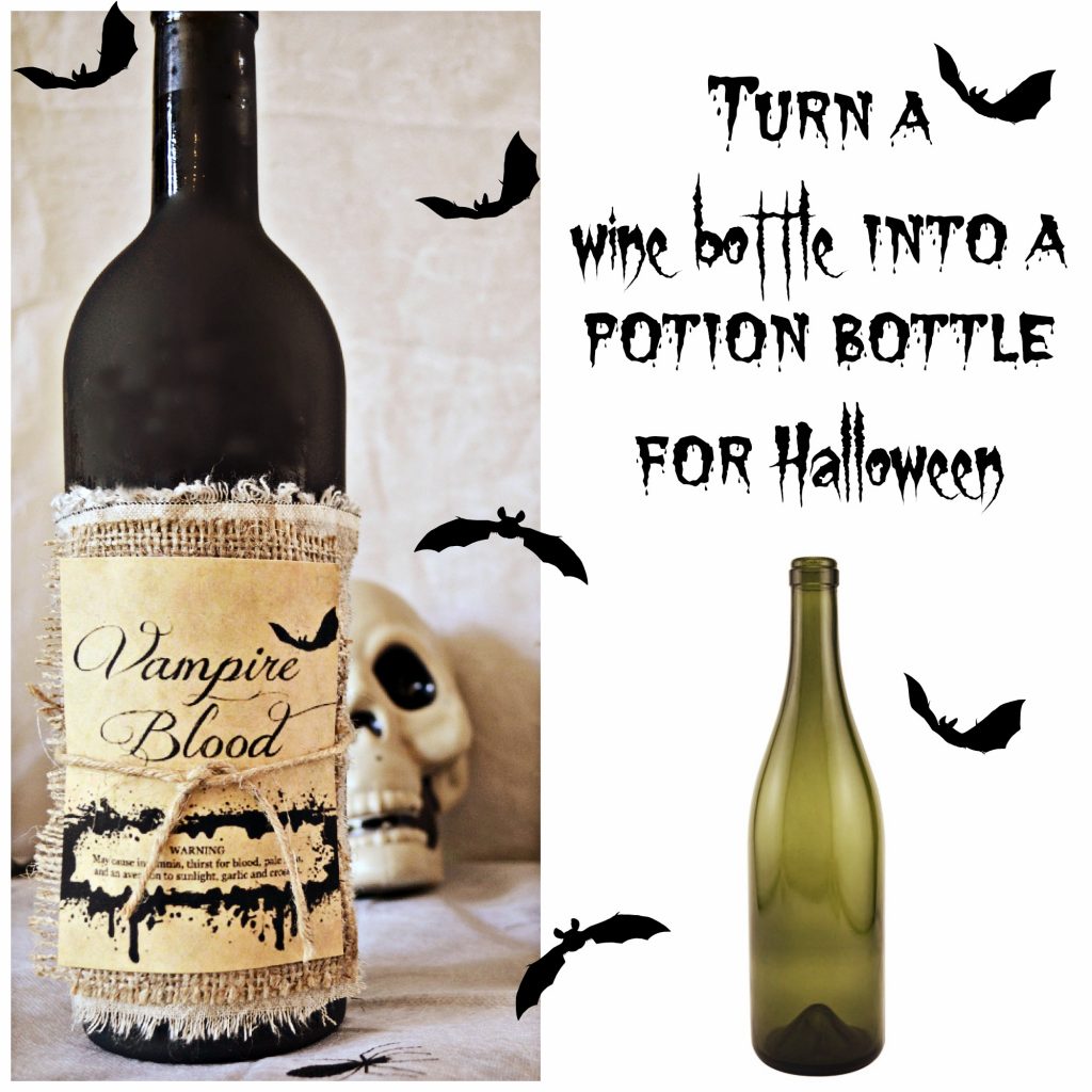 Turn a wine bottle into a potion bottle