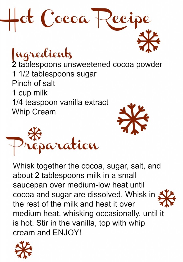 Hot cocoa recipe