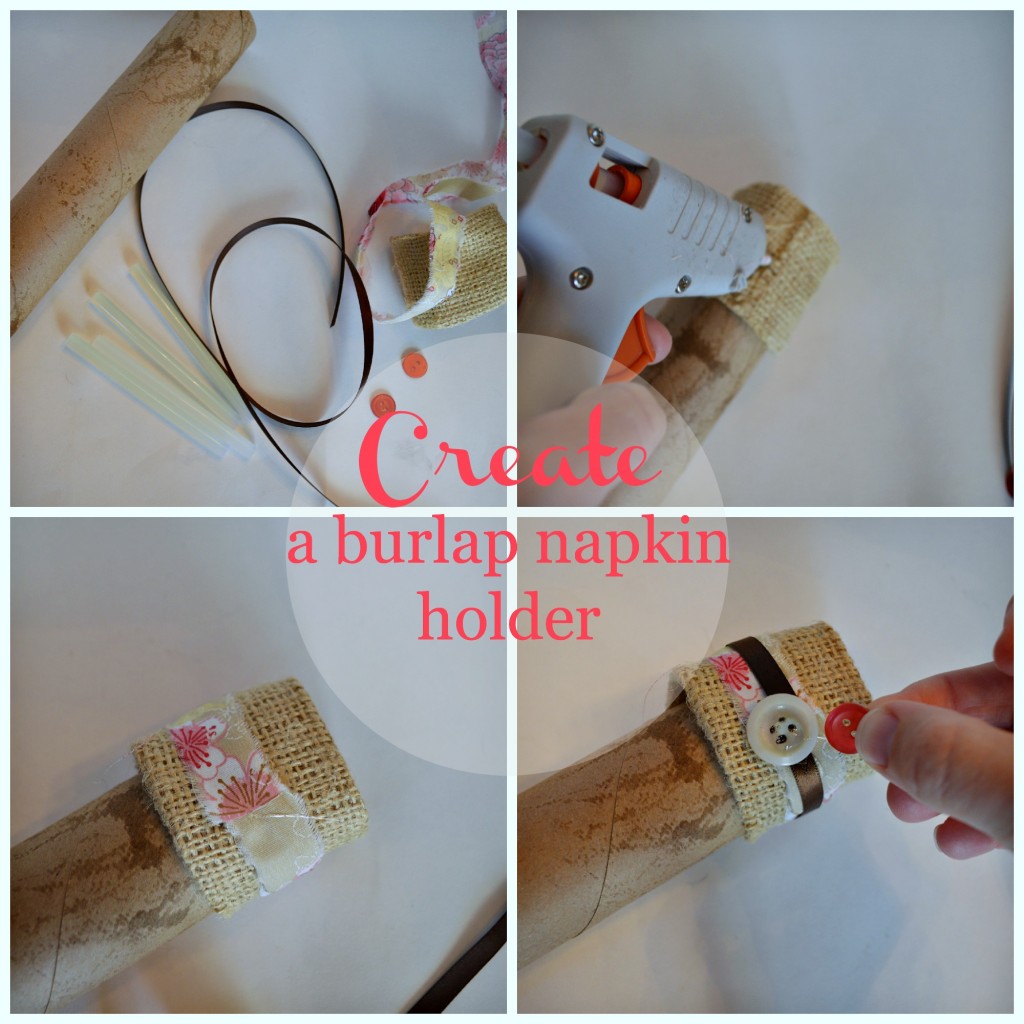 create a burlap napkin holder