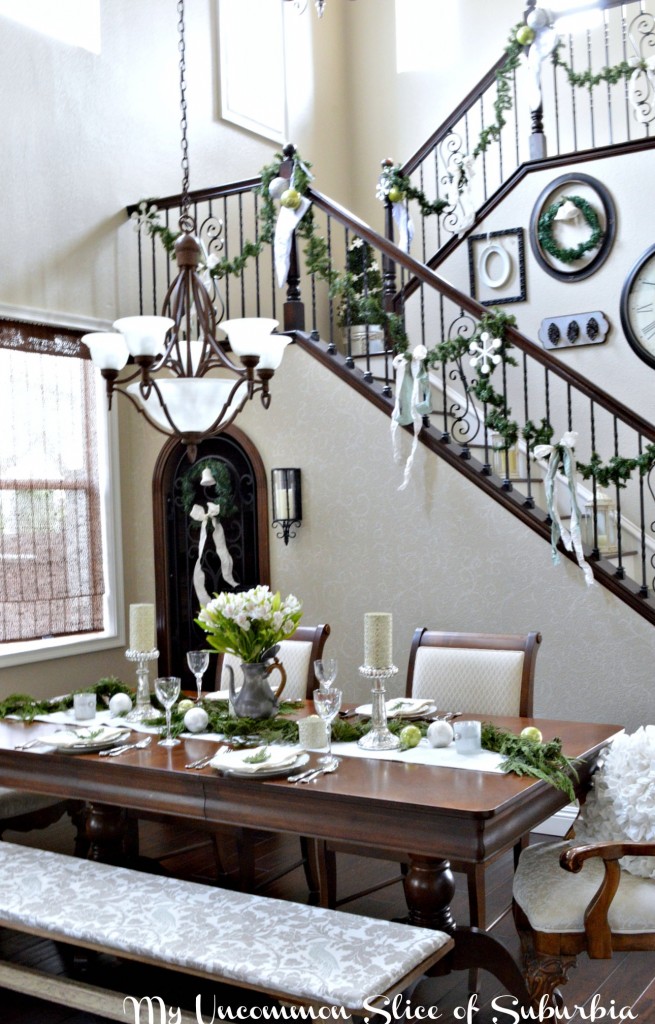 Dinning room and stairs for Christmas