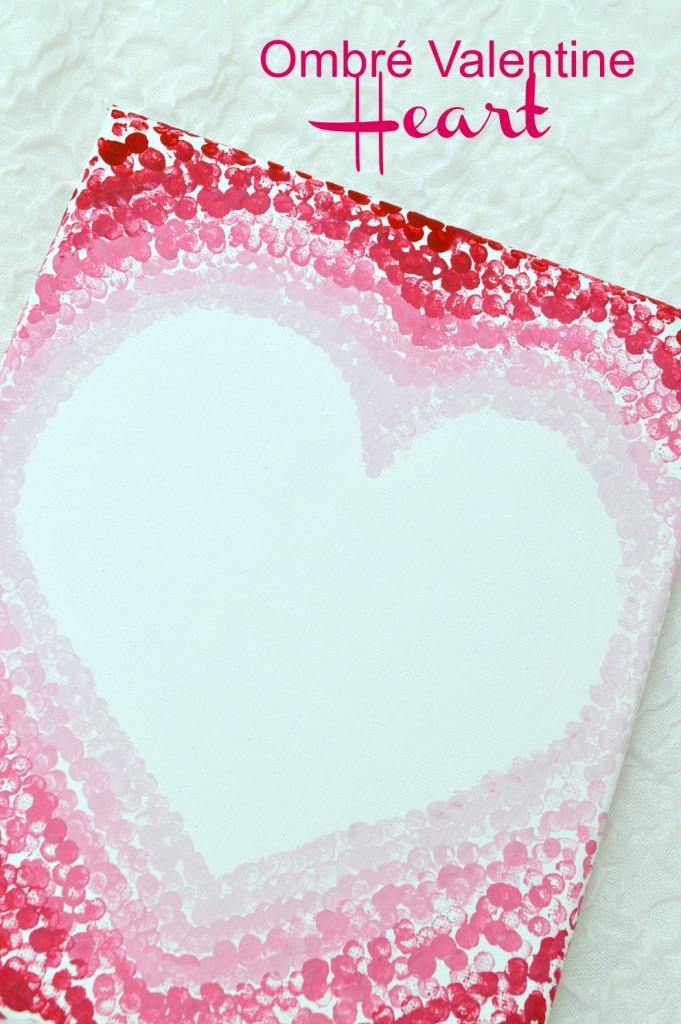 Ombre valentine Heart on canvas