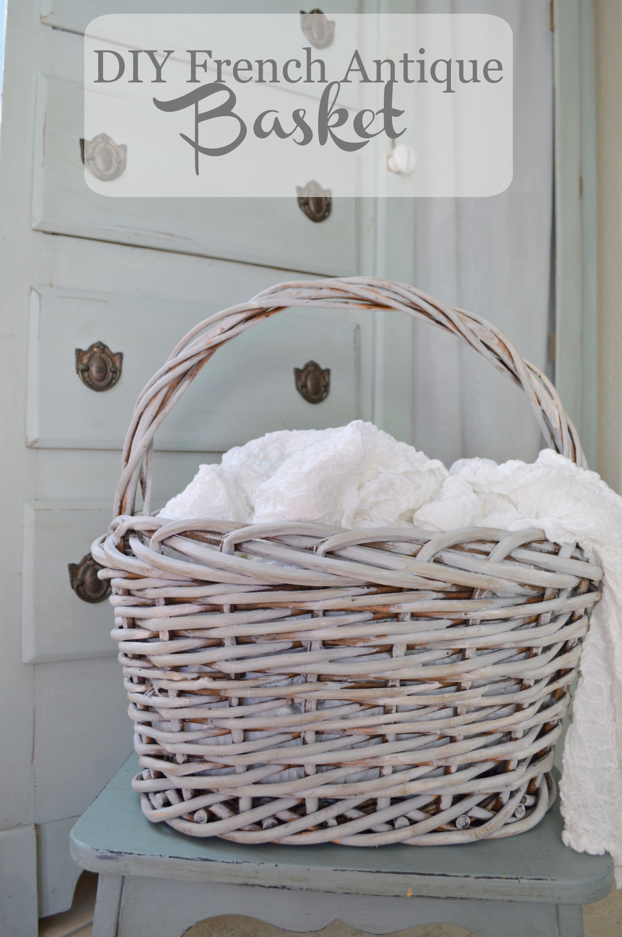 Make a brown basket look like a french antique basket