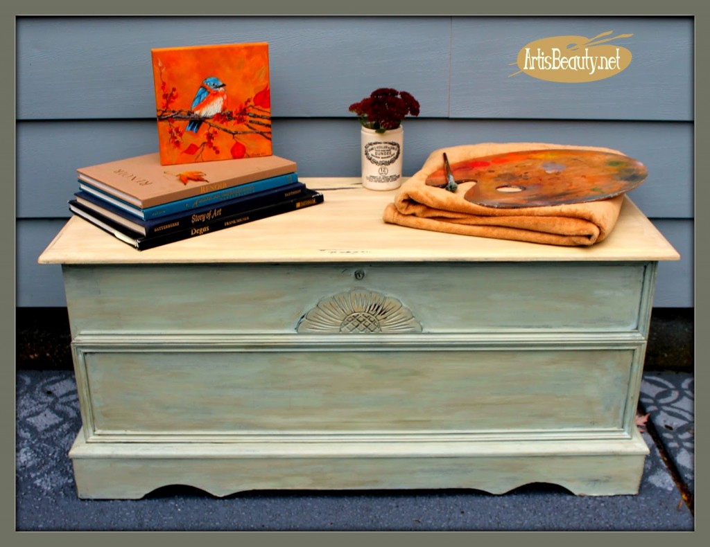 cedar chest makeover artisbeauty.net distressed  diy makeover