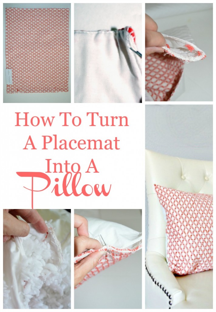 How to Turn a placemat into a pillow