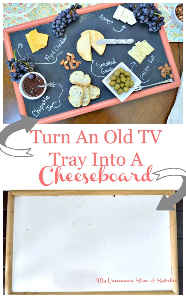 How to turn an old tv tray into a cheeseboard