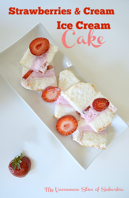 strawberries and cream ice cream cake