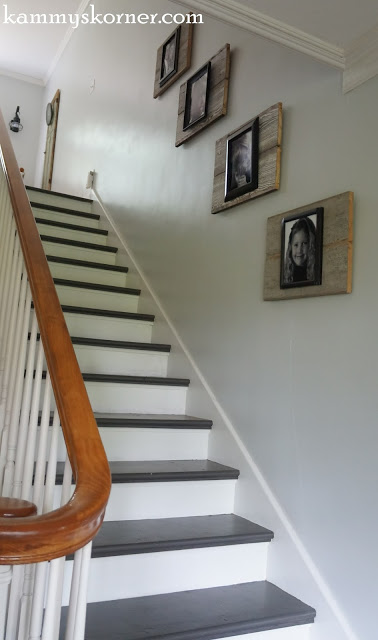 painted stairs photo display