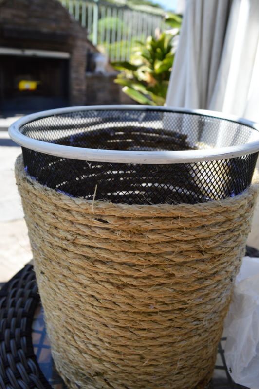 How to make sisal rope nautical trash can step by step tutorial