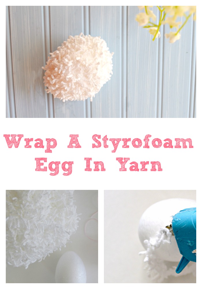 Wrap a styrofoam egg in yard this easter for a fun craft with the kids