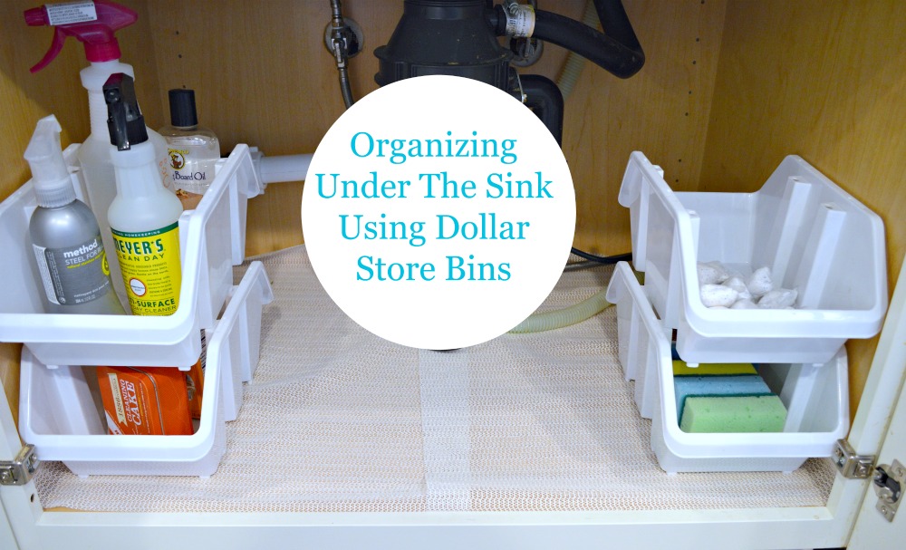 Under the Kitchen Sink Organization with Dollar Store Bins