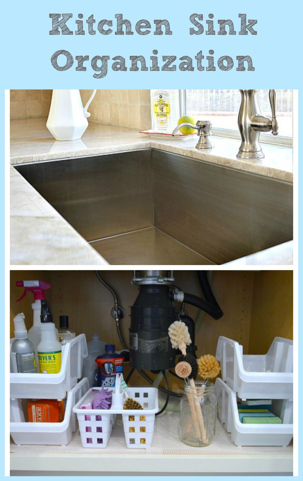 Under the Kitchen Sink Organization with Dollar Store Bins