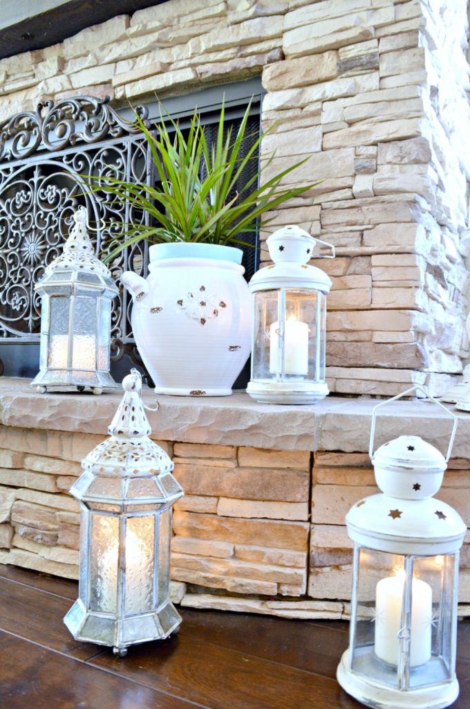 DIY painted and distressed lanterns