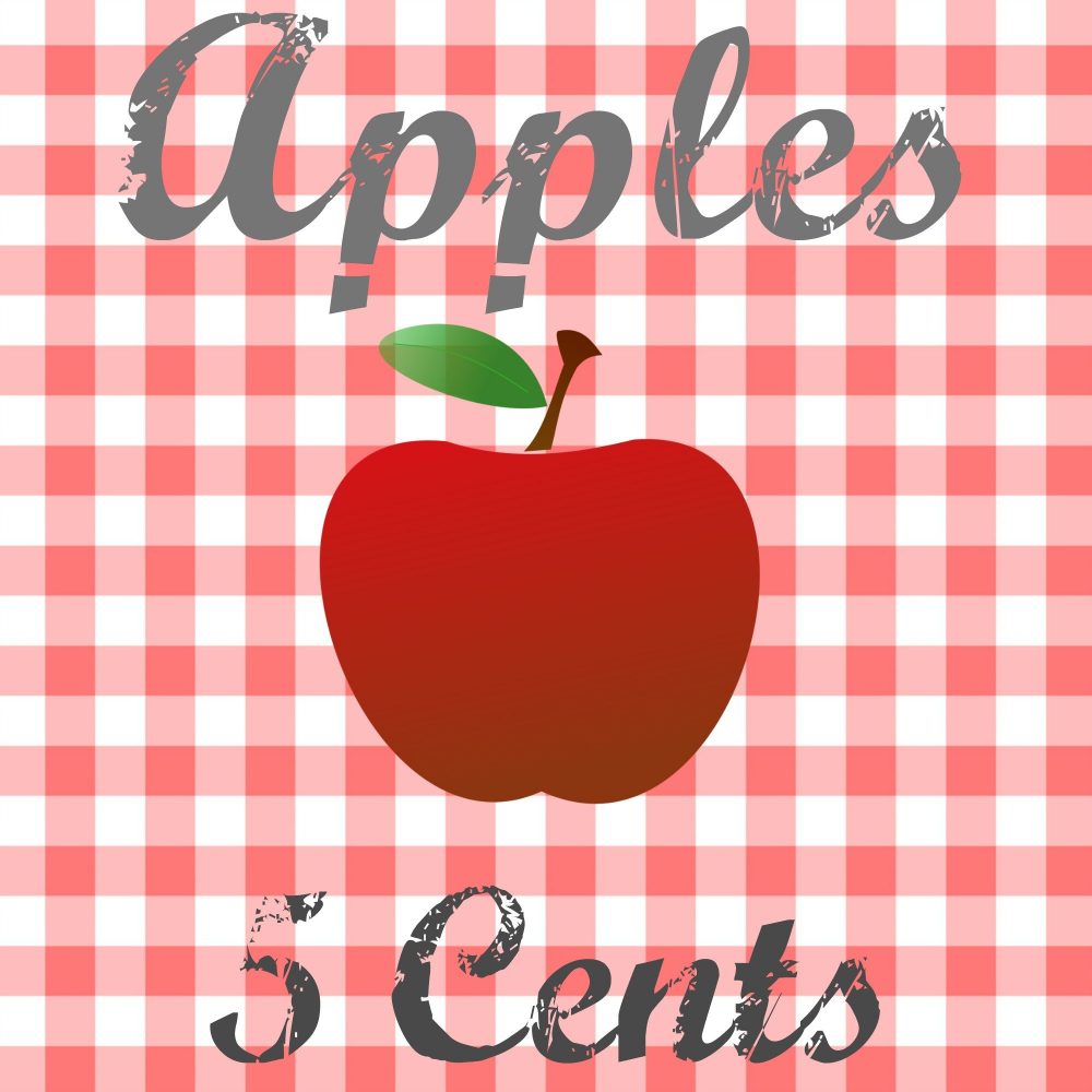 Free printable for apples 5 cents graphic