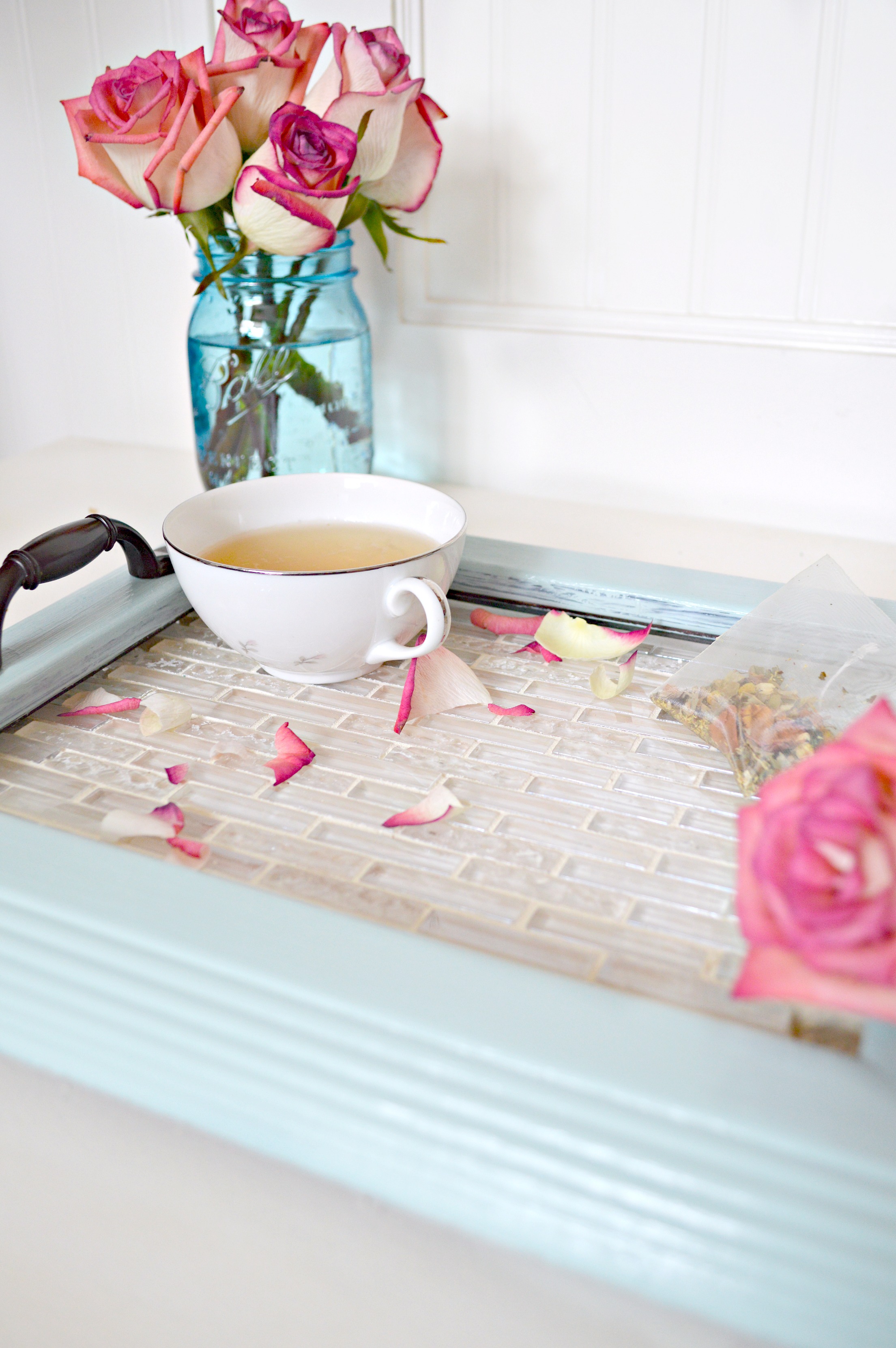 Turn A Picture Frame Into A Tiled Serving Tray