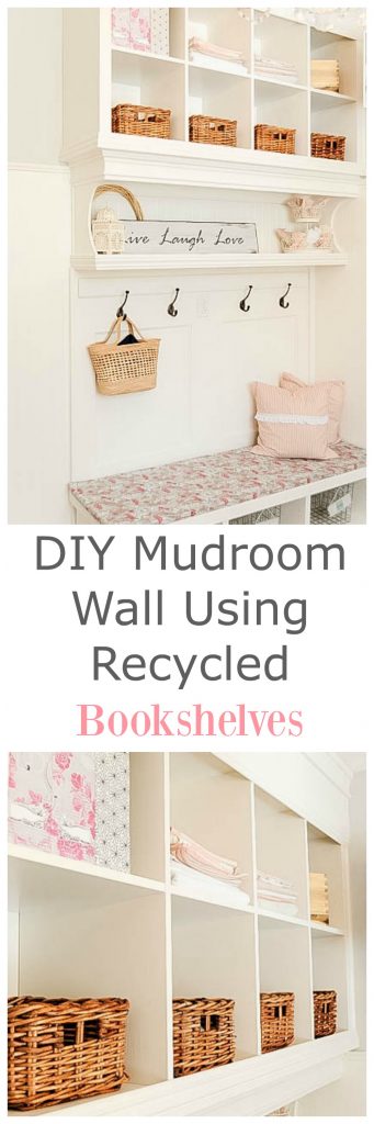 Learn how to make a organized mudroom wall using 2 used bookshelves from Ikea