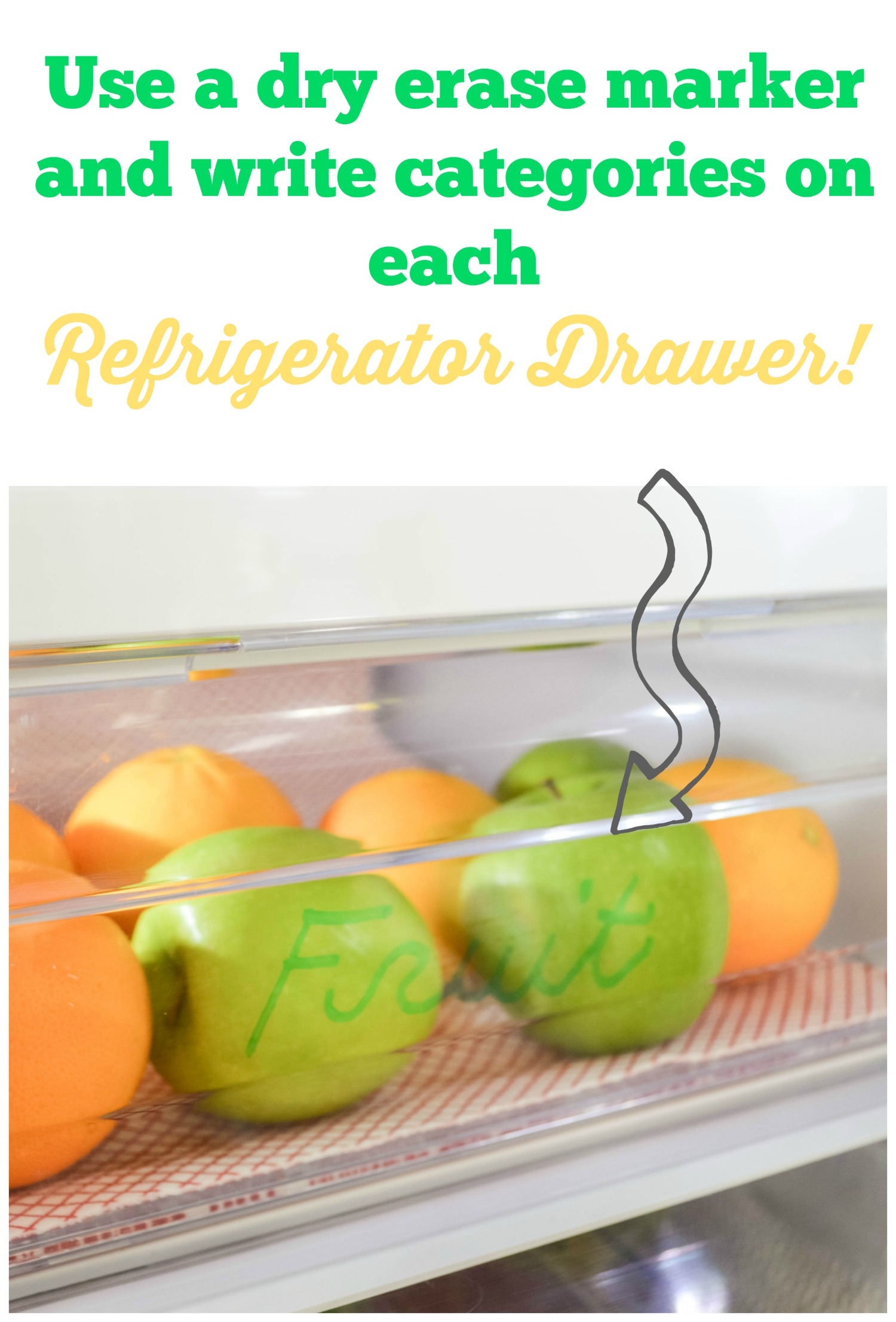 What a great tip using a dry erase marker on plastic drawers in the fridge!