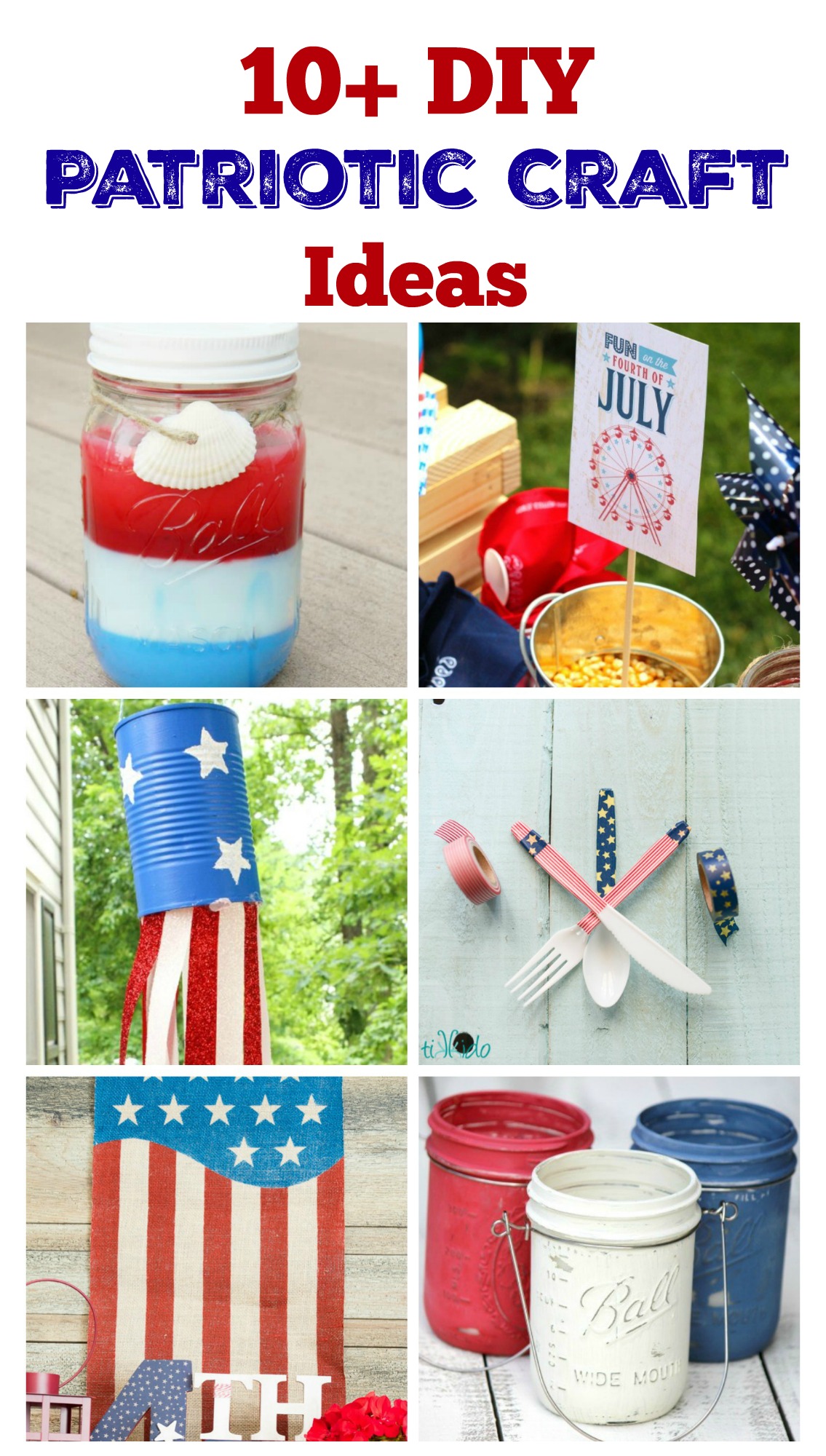 Lots of great DIY Craft ideas to celebrate this fourth of July or memorial day
