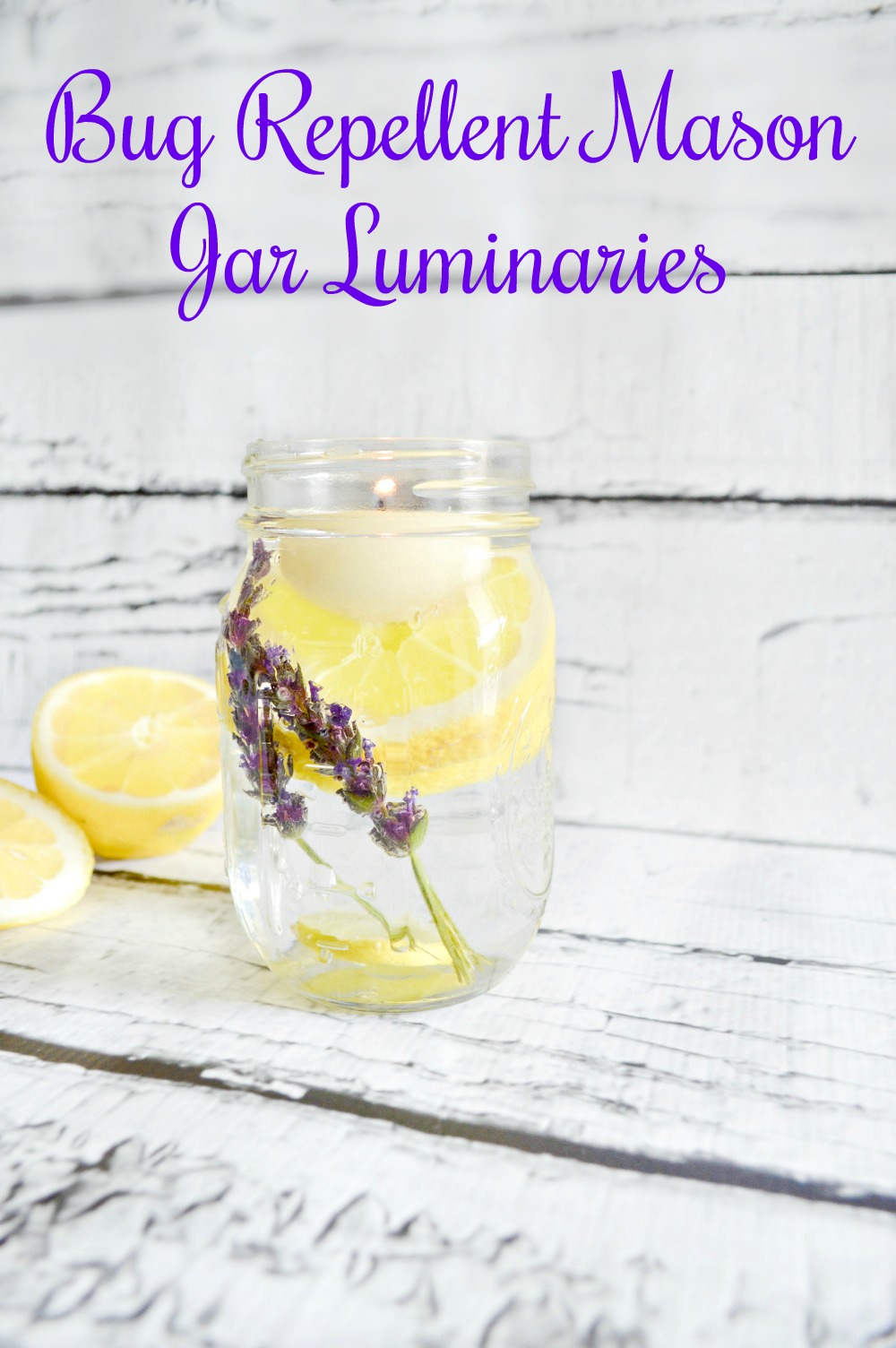 Learn how to make Bug Repellent Mason Jar Luminaries using herbs from the garden and essential oils