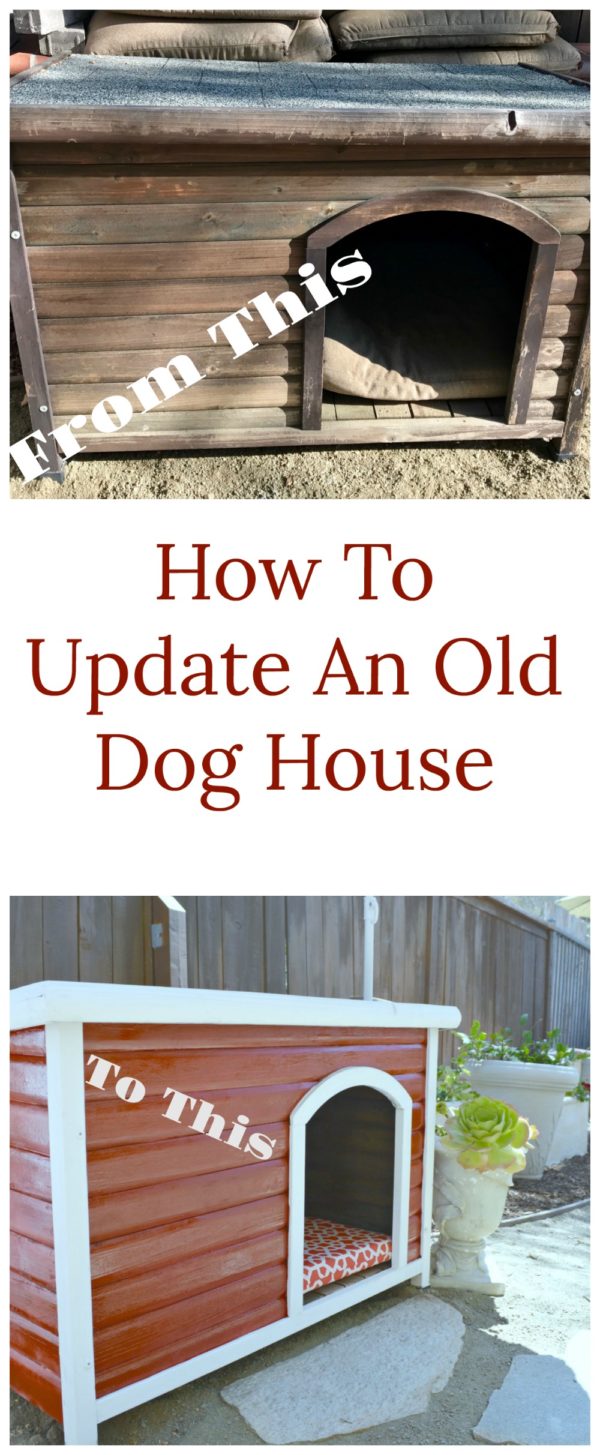 Dog house makeover using spray paint
