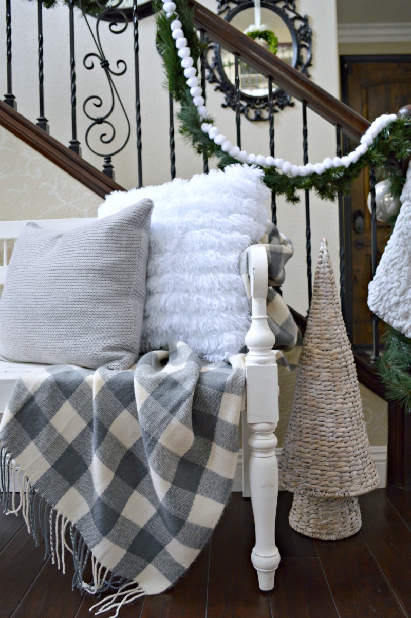 Foyer decorated for Christmas