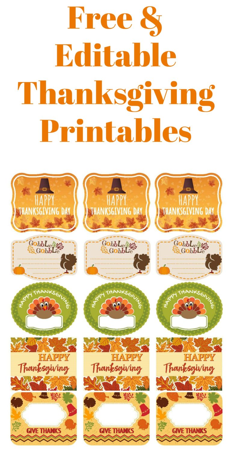Free And Editable Thanksgiving Printables - My Uncommon Slice of Suburbia