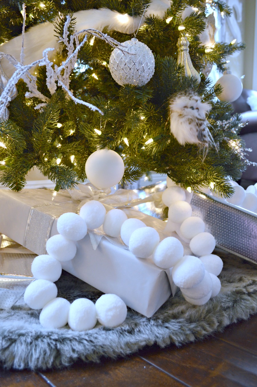 Cotton Ball Pom Pom Garland