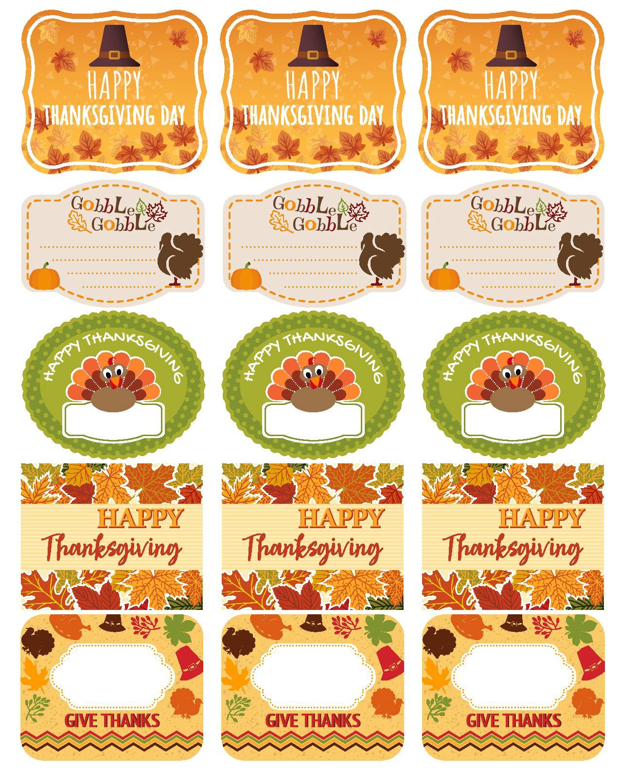 Thanksgiving Labels Free Printable Free Printable Templates