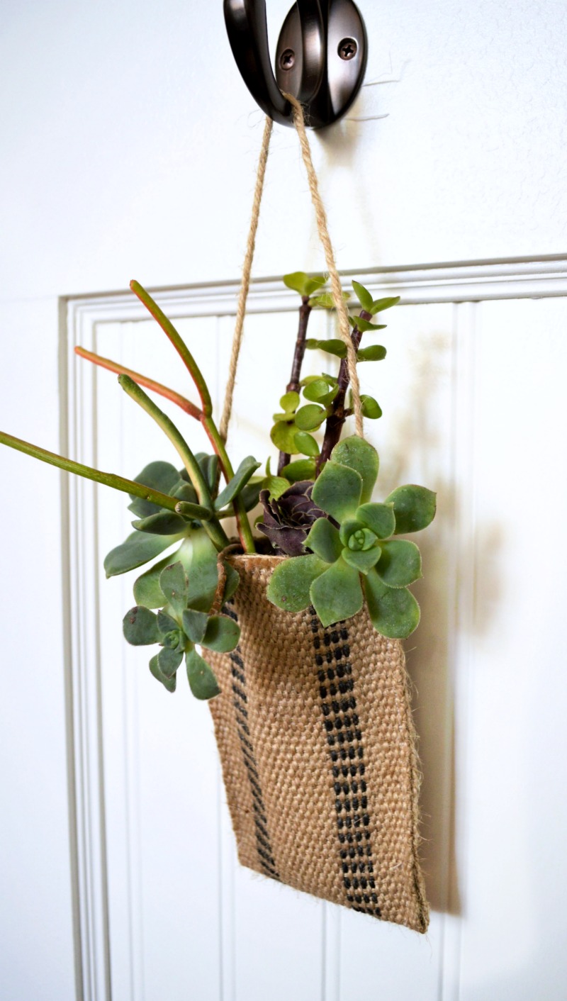 Hanging Succulent Burlap Planter