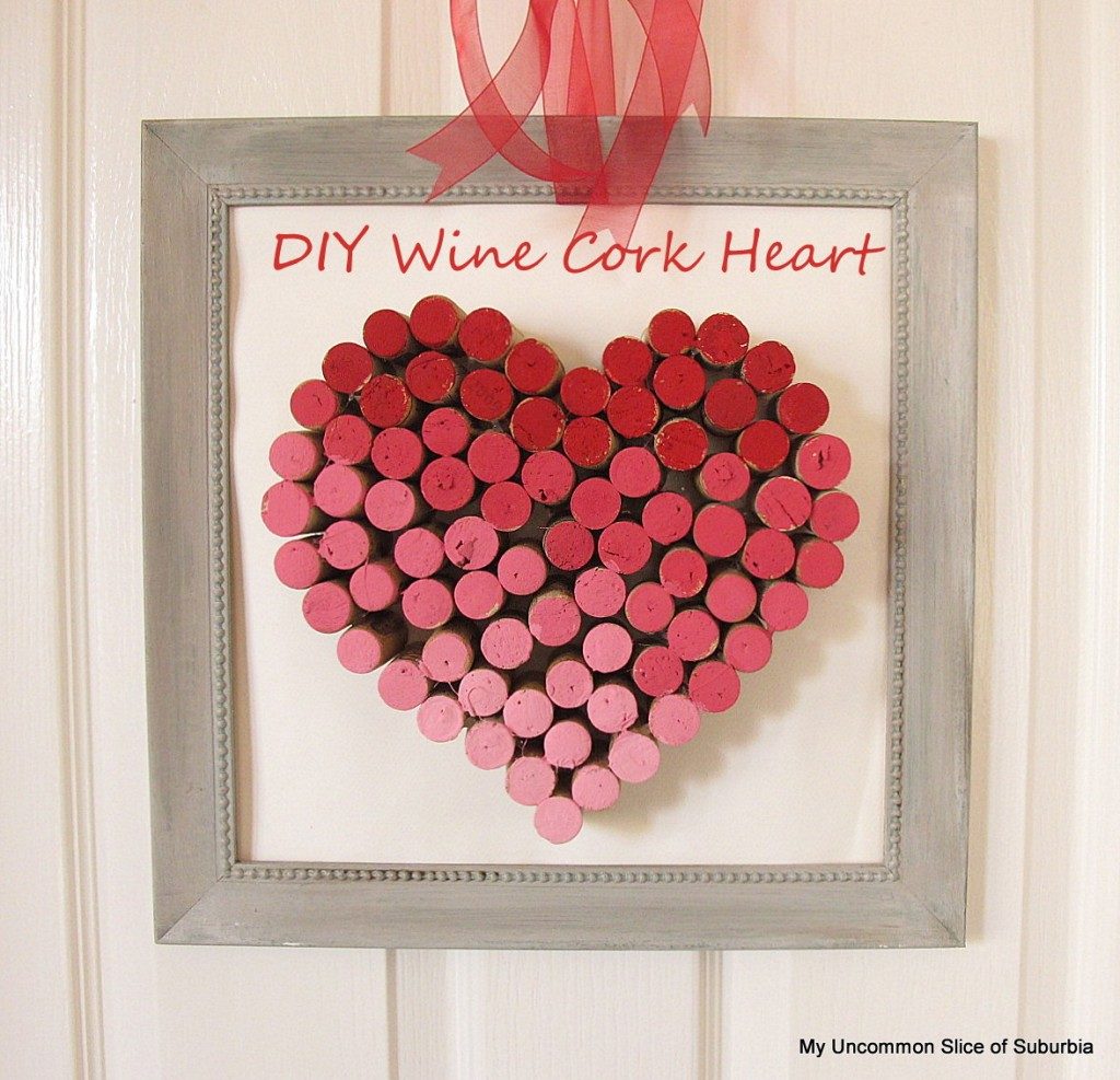 How to make a valentine heart made with wine corks and paint
