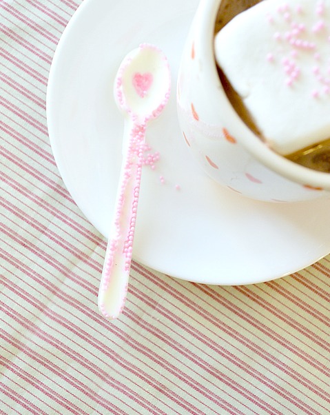 Valentines White Chocolate Spoons