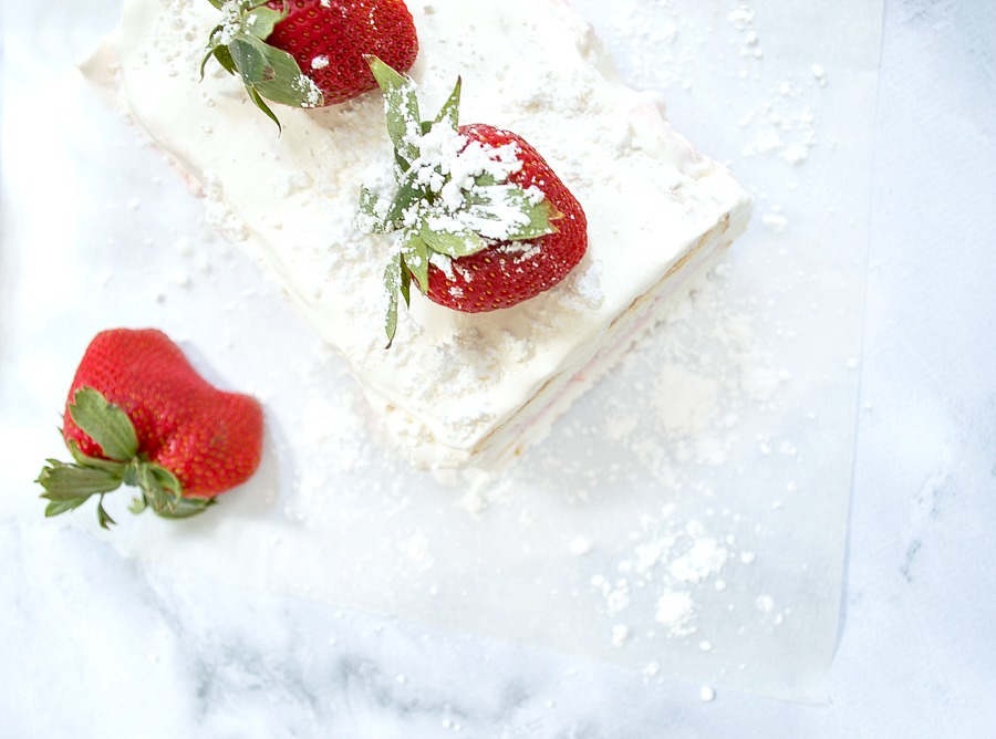 Easy to make and so delicious, strawberry Ice Cream cake