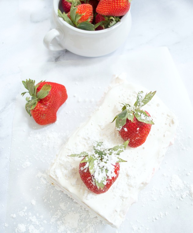 Easy to make and so delicious, strawberry Ice Cream cake