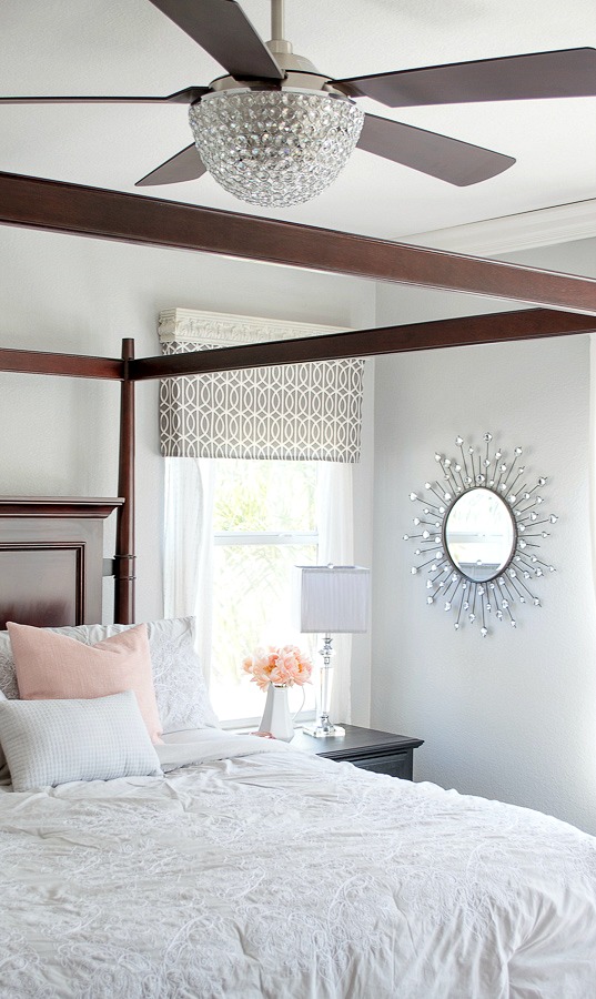 Gorgeous master bedroom in soft colors