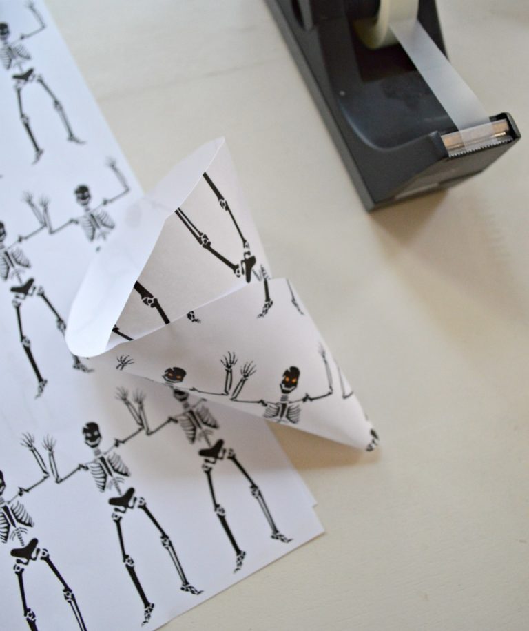 Printable Skeleton Paper Cones - My Uncommon Slice of Suburbia